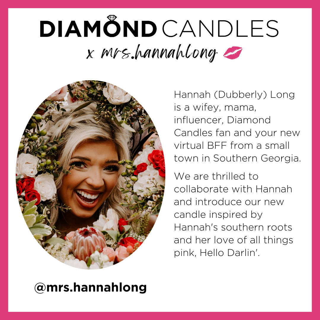 Hello Darlin' Candle x Hannah Dubberly Long Diamond Candles